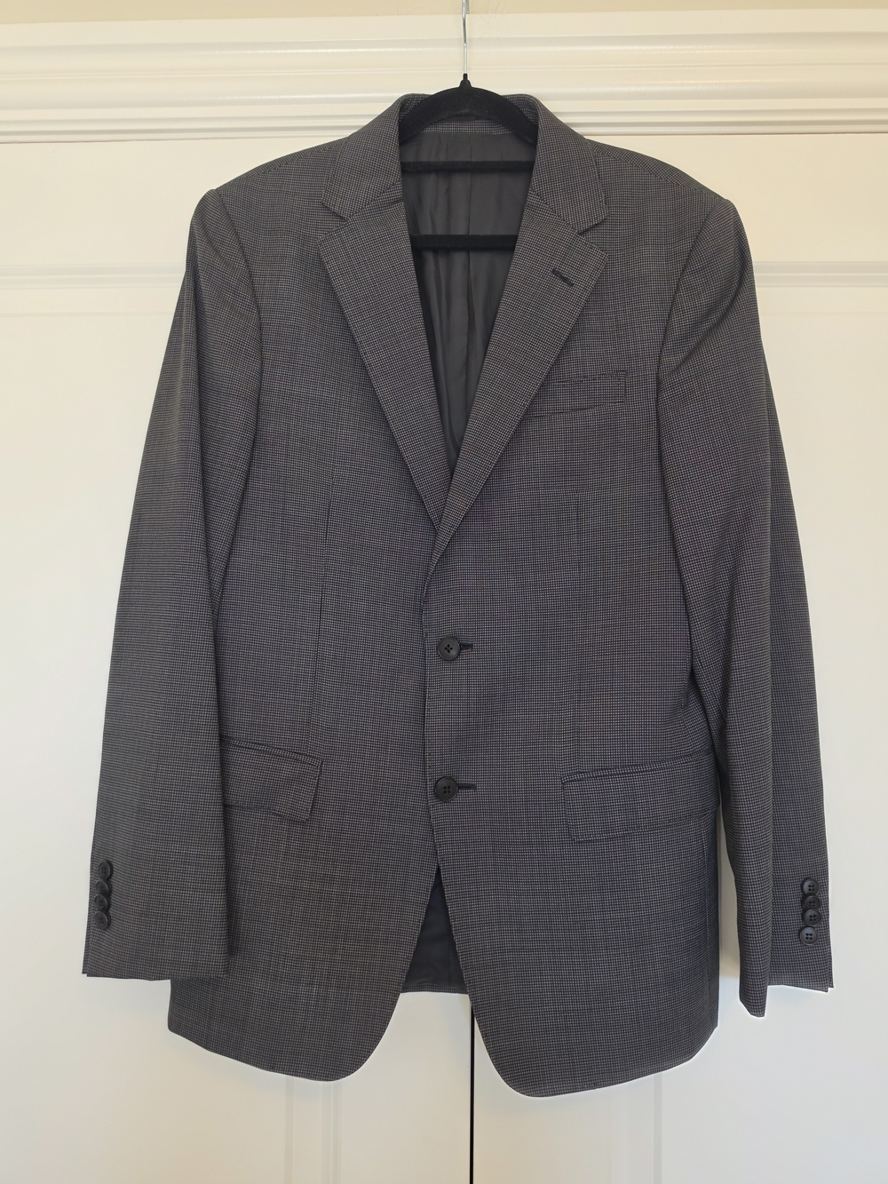 Z ZEGNA TURATI 100% WOOL MICRO CHECK SLIM FIT BLAZER 46R